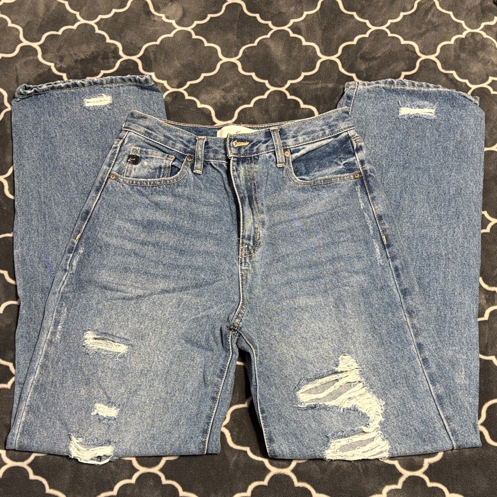 KanCan Blue Distressed Boyfriend Jeans